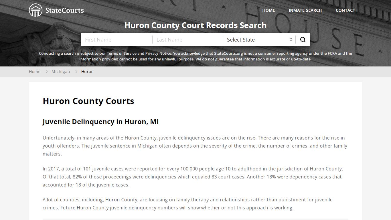 Huron County, MI Courts - Records & Cases - StateCourts